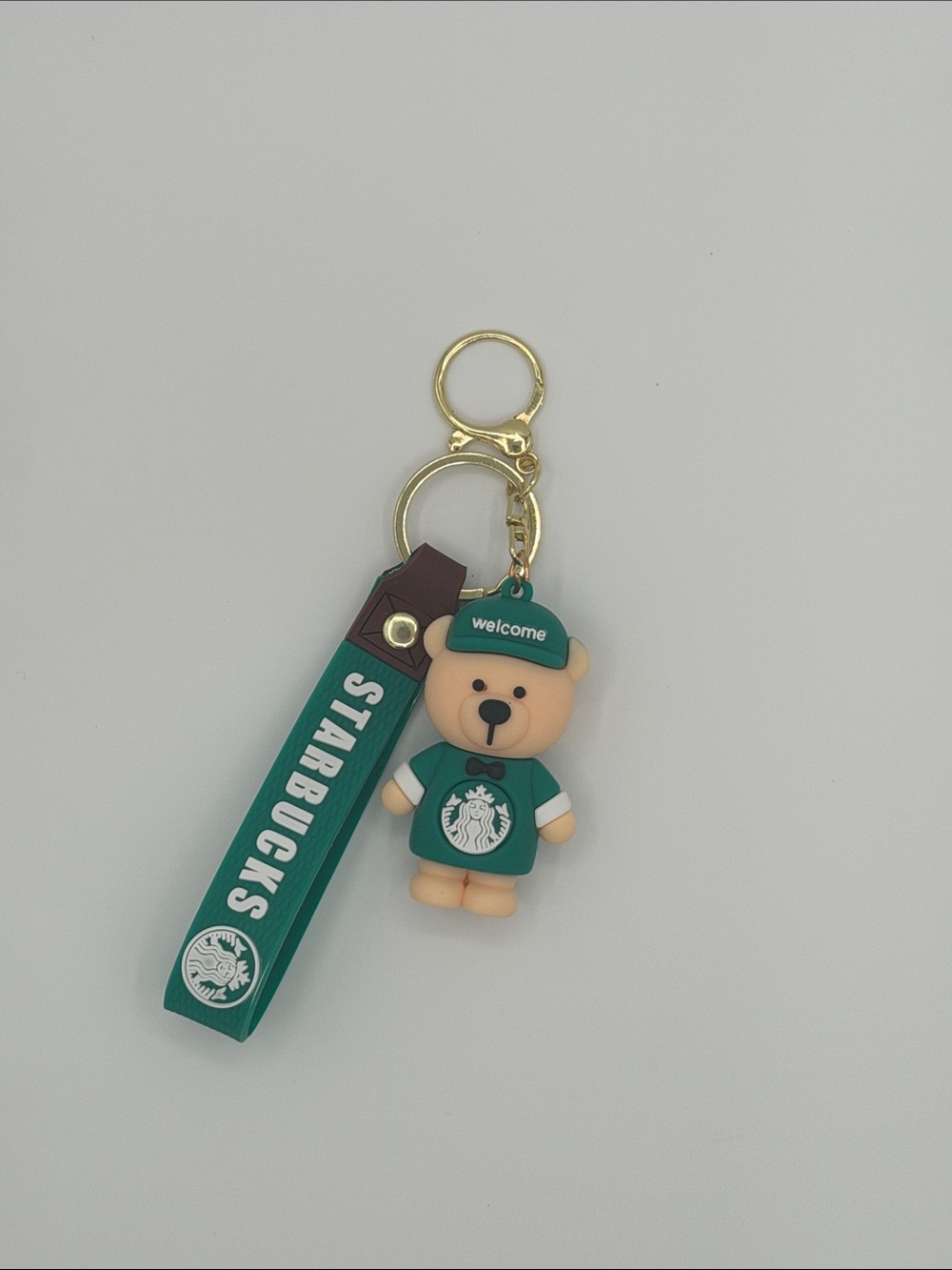 Starbucks Barista Bear Keychain Bag Charn Gold